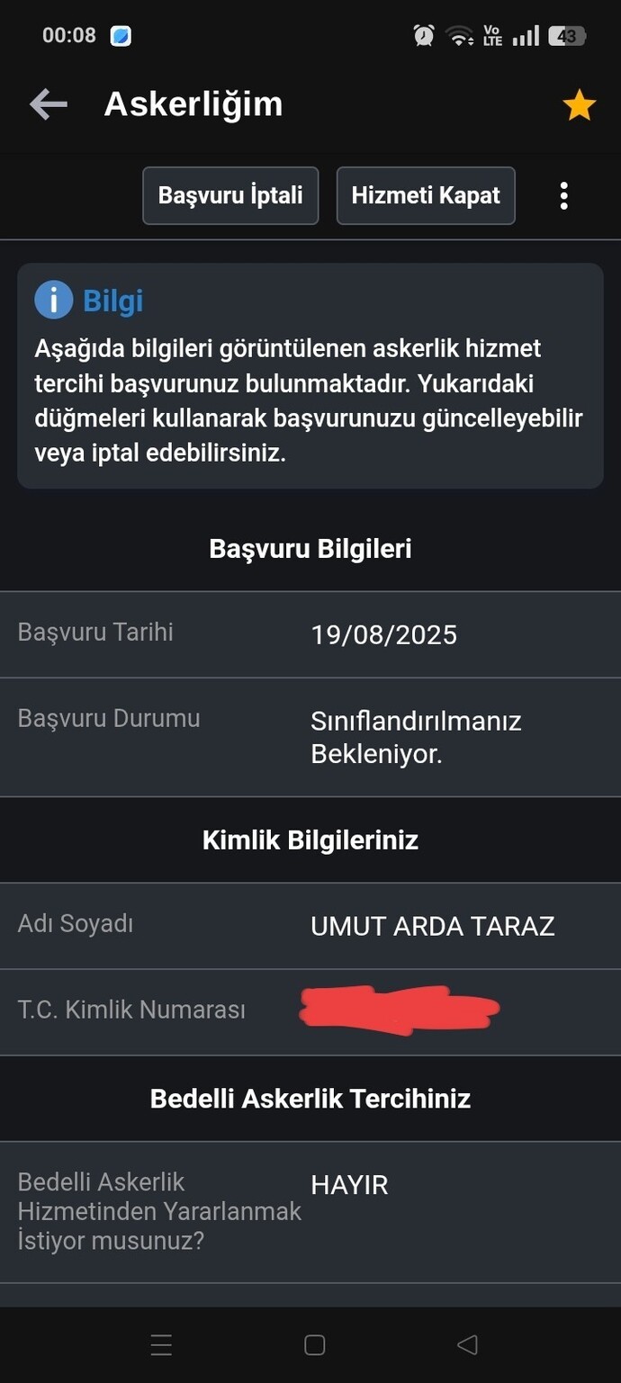 Askere gitmek için bütün işlemlerı tamamladım fakat aklıma takılan bısey oldu?