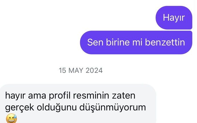 Beni fake sandı ama gene de yazıyor?