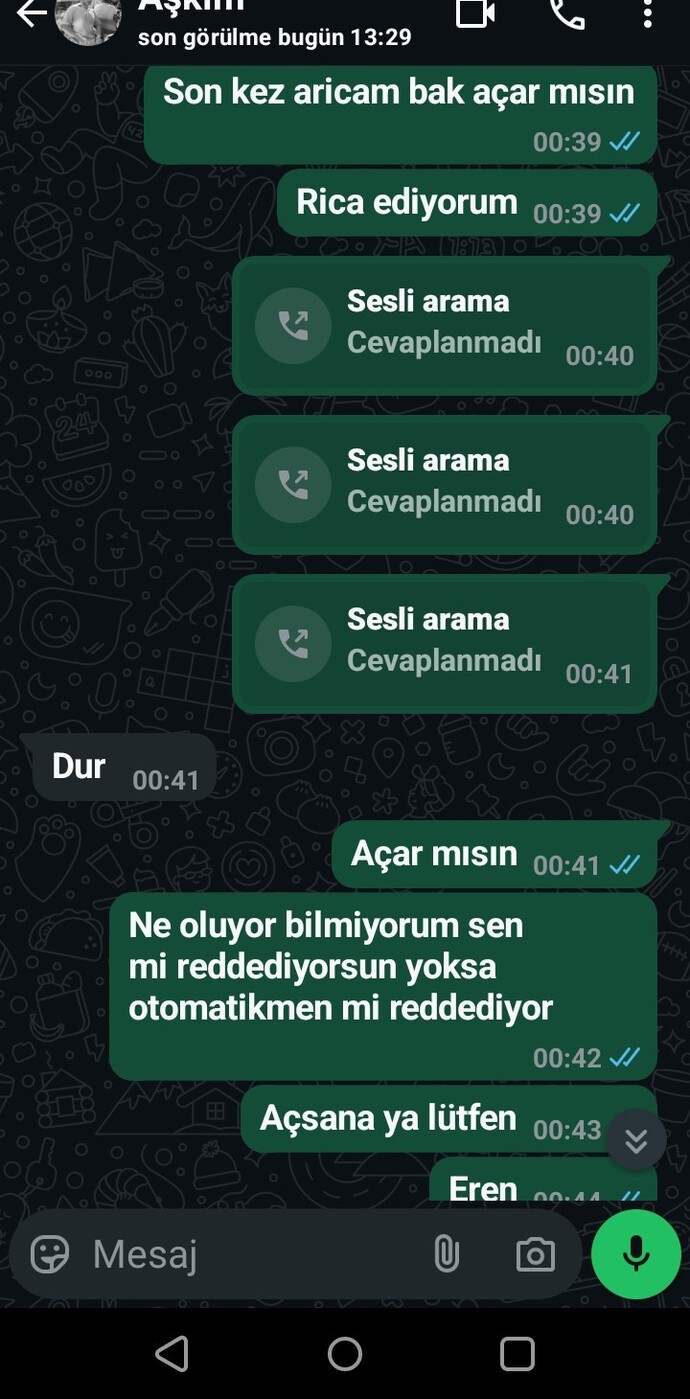Sevgilimin attığı mesajlara ve tepkiye bakar mısınız?