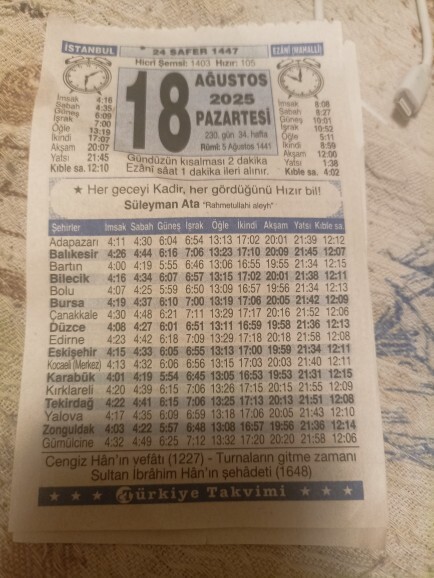 En son ne zaman takvim aldınız?