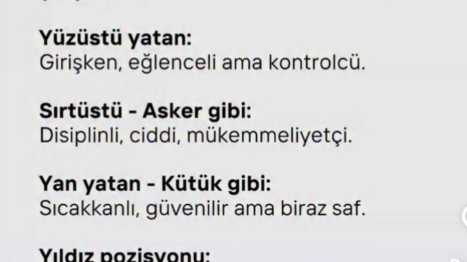 Hangi pozisyonda uyumayı seversiniz?