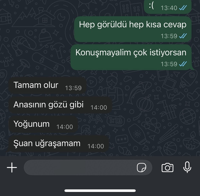 Sizce eski sevgilim temelli mi konuşmak istemiyor?