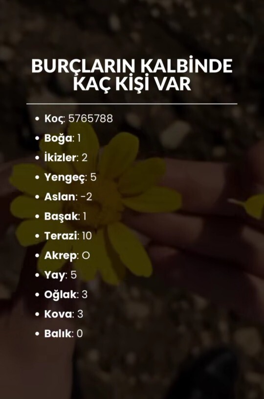 Kalbinizde kaç kişi var?