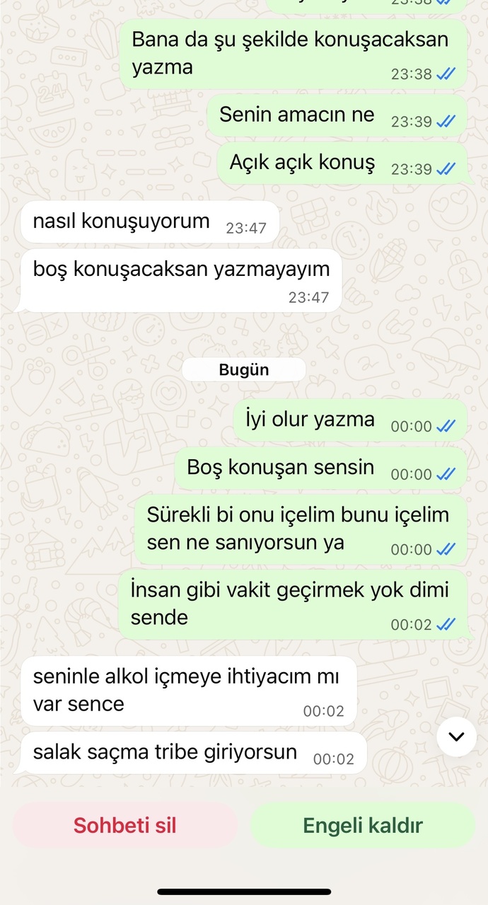 Arkadaşlar konuştuğum çocuk sürekli konuyu alkole götürüyor sebebi ne sizce?