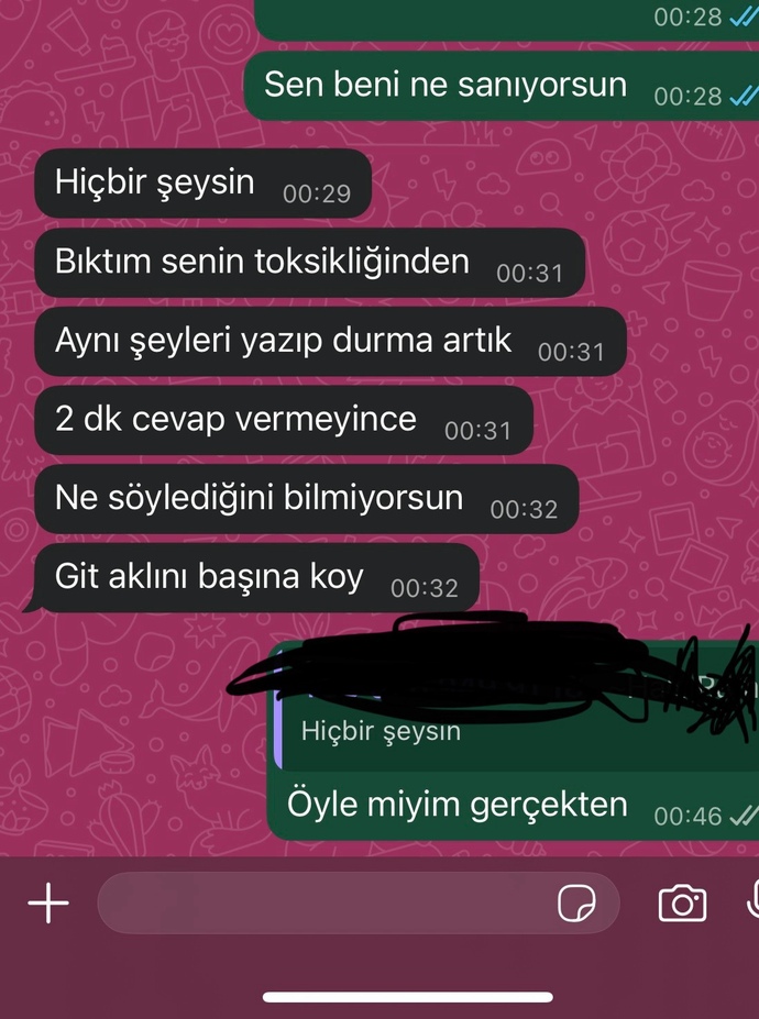 Eski sevgilimin yazdıkları çok ağir değil mi?