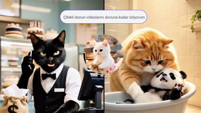 Yapay zeka ile hazırlanan kedi videolarını izliyor musunuz?