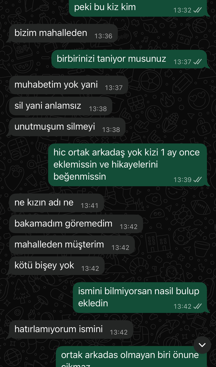 kıza sordum birkaç kez onlarin marketine alisveris yapmaya gitmiş kizla konusmamis yazmamiş. bu aldatma mi 3 aydir hayatimda
