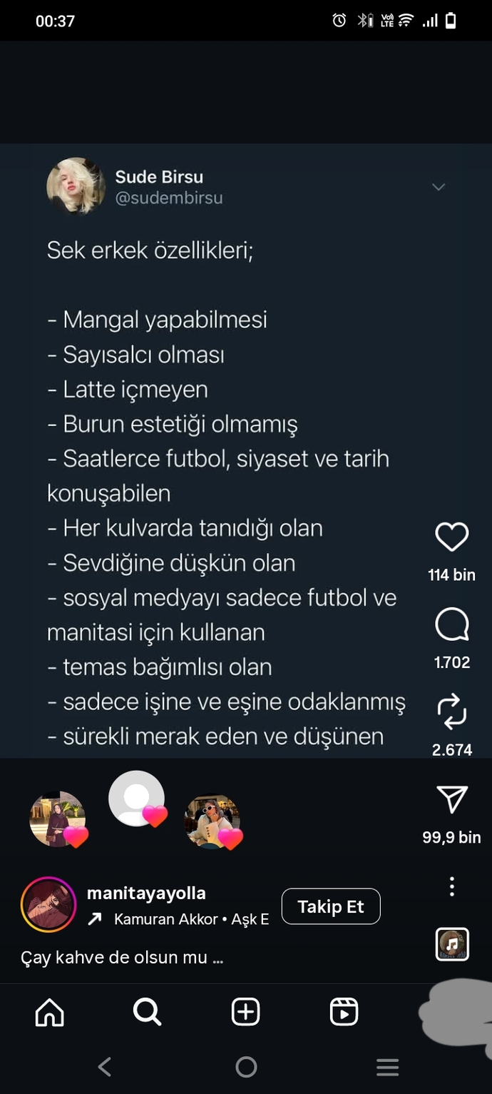 Sek erkek özellikleri bunlarmiş siz kaçına uyuyorsunuz beyler 😄?