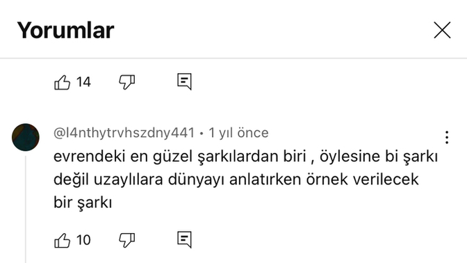 Uzaylılara bir şarkı dinletebilecek olsaydınız bu hangi şarkı olurdu?