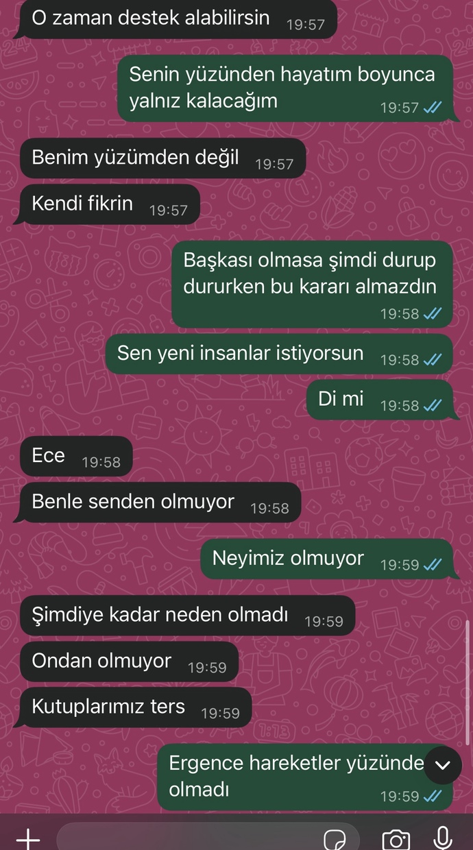Eski sevgilim neden bunları yazıyor sizce?