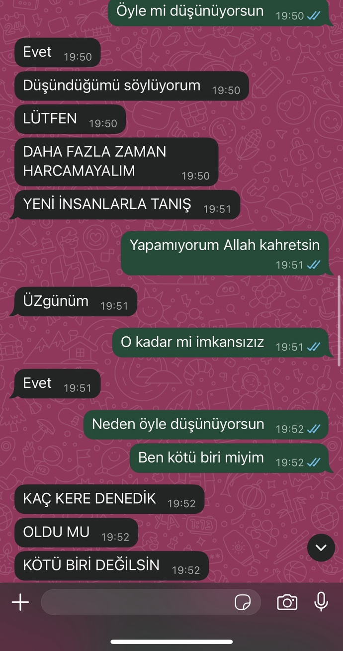 Eski sevgilim neden bunları yazıyor sizce?