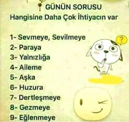 Hangisine daha çok ihtiyacın var?