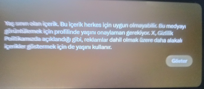 Twitterda yaş sınırı olan içerik hatası alan sadece ben miyim?