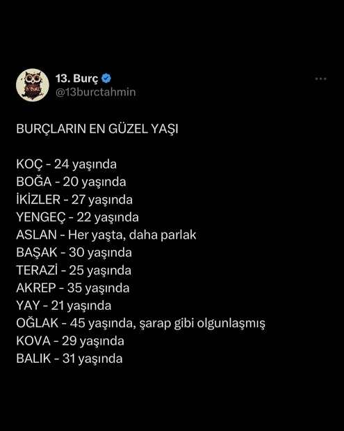 Burçların en güzel yaşı siz kaç yaşında mutlusunuz?