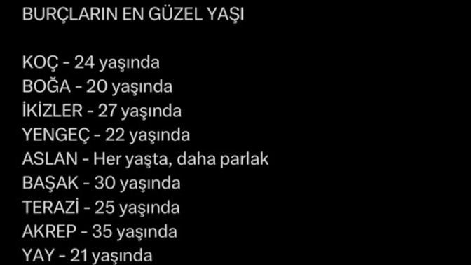 Burçların en güzel yaşı siz kaç yaşında mutlusunuz?