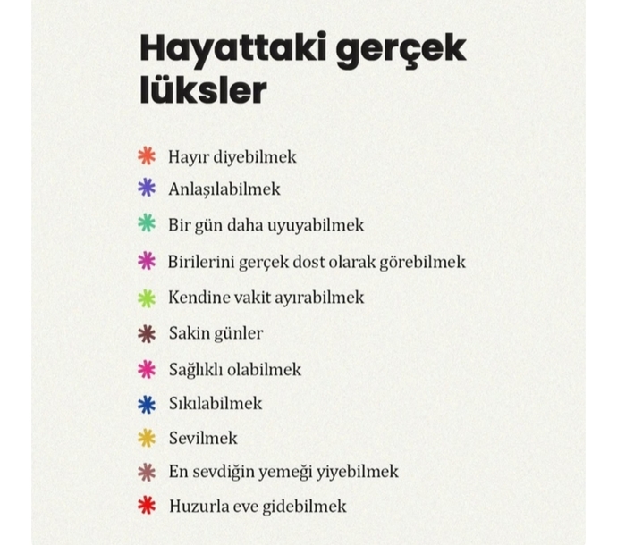 Hayattaki gerçek lüksleriniz nelerdir?