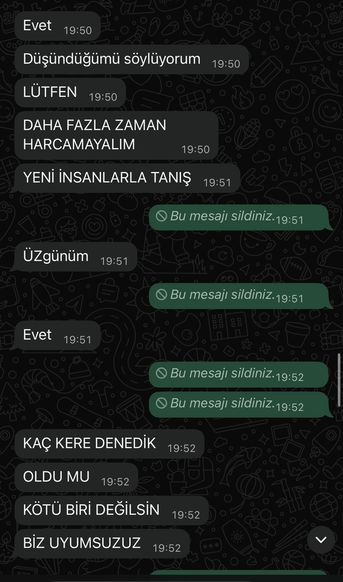 Bunları yazan eski sevgili tam mi soğumuştur?