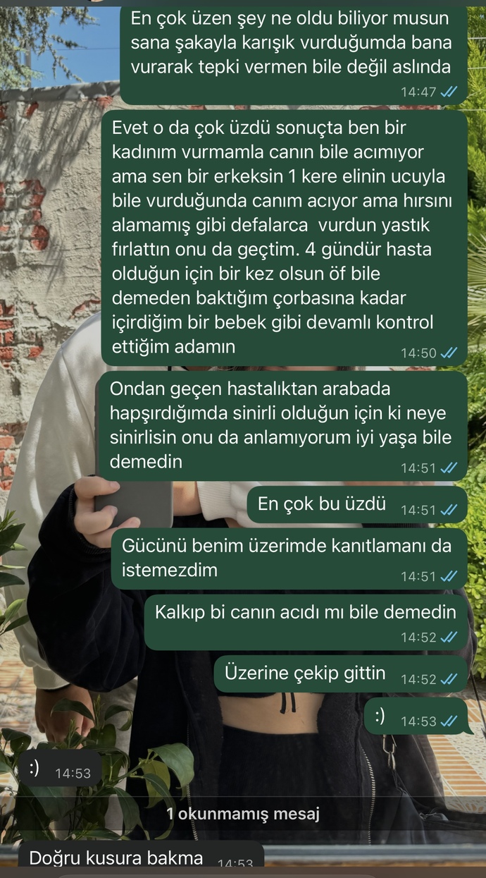 Nişanlımla şakasına birbirimize vuruyorduk biraz abarttı ve tribe girdi?