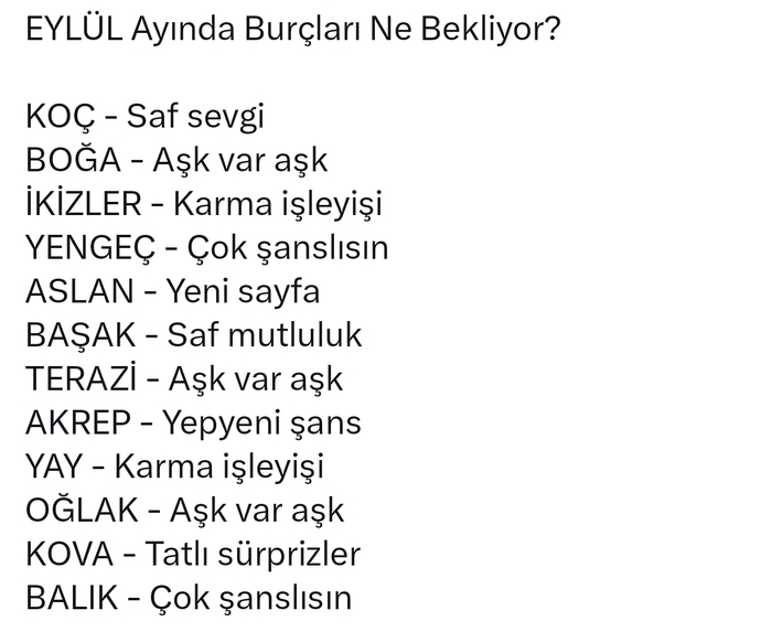 Burcunuza göre Eylül ayında sizleri neler bekliyor?