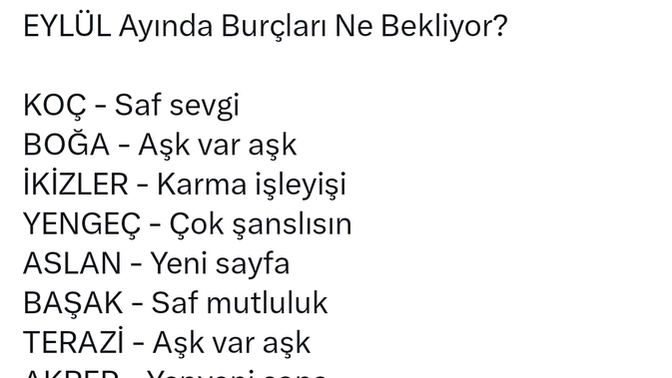 Burcunuza göre Eylül ayında sizleri neler bekliyor?