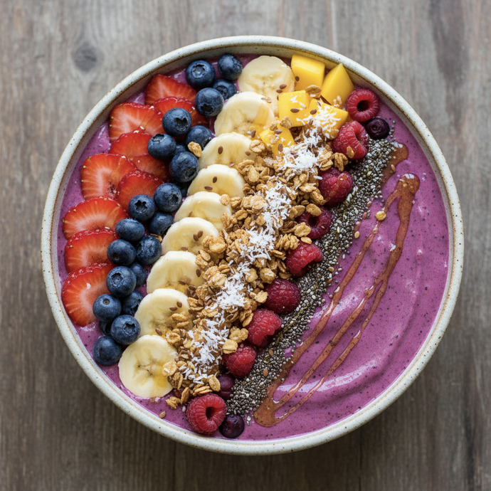 Renkli bir smoothie kasesi hazırlayacak olsanız içine neler koyardınız?