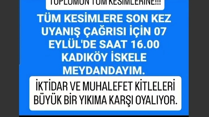 Pazar günü Kadıköy de buluşalım diyoruz ne dersiniz?