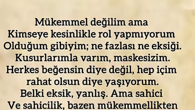 Mükemmel olduğunuzu düşünüyor musunuz?