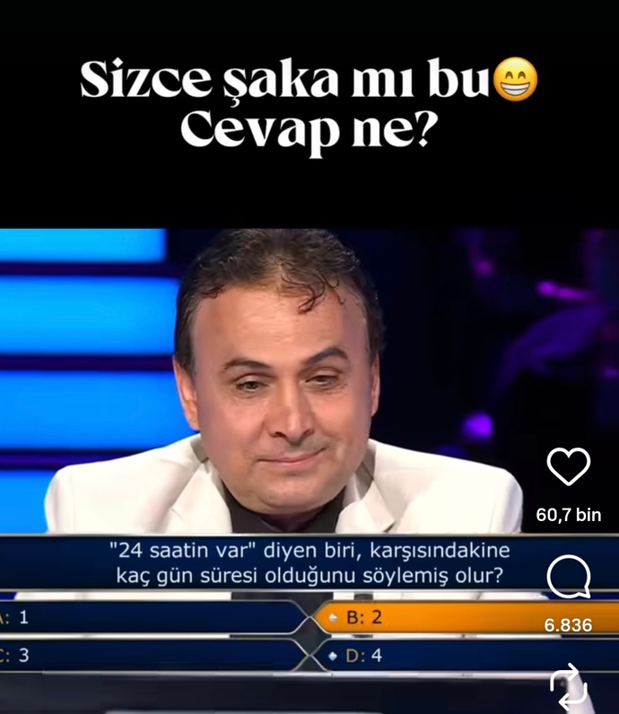 Cevap şaka değil, canlı olarak izledim...