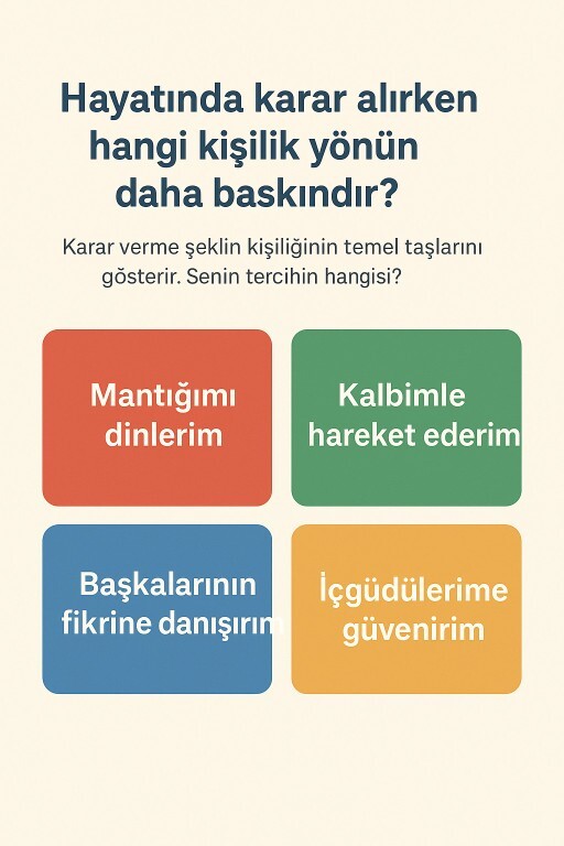 Hayatında karar alırken hangi kişilik yönün daha baskındır?