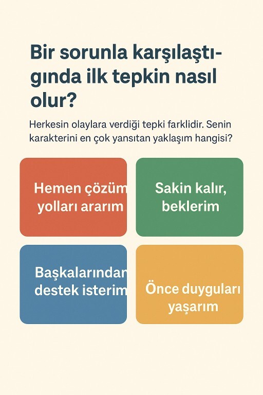Bir sorunla karşılaştığında ilk tepkin nasıl olur?