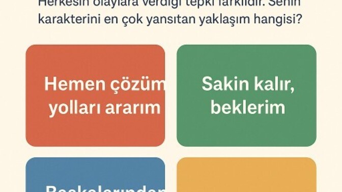 Bir sorunla karşılaştığında ilk tepkin nasıl olur?