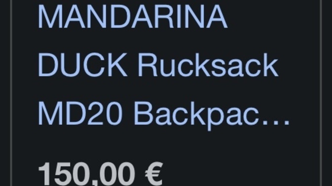 Ben aldım değeri 150€ aslında ama ucuza kapttım. Güzel mi sırt çantam?