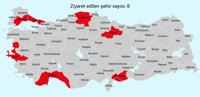 Ülkemizde toplamda kaç şehri gezdin?