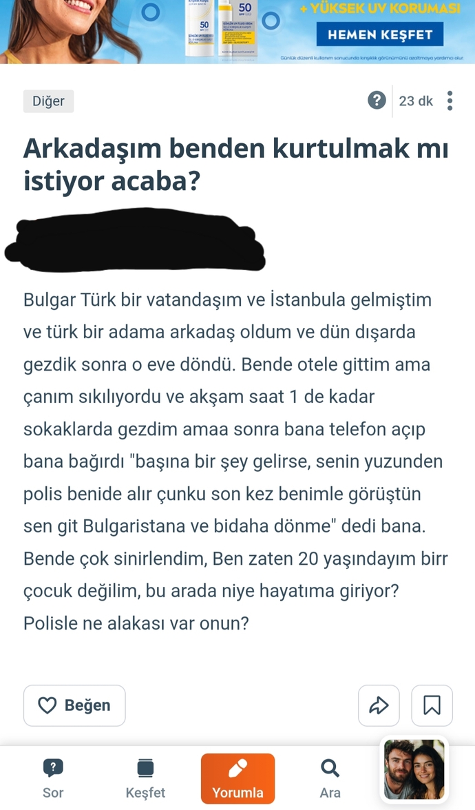 Siz ne düşünüyorsunuz yorumum hakkında?