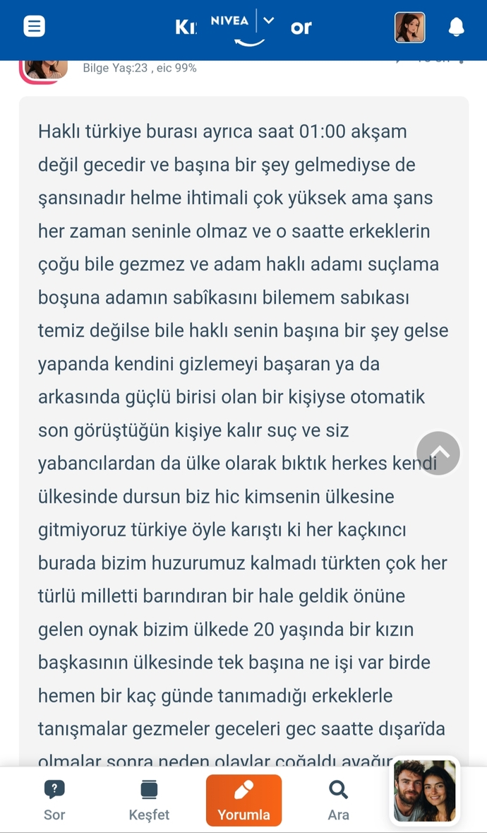 Siz ne düşünüyorsunuz yorumum hakkında?