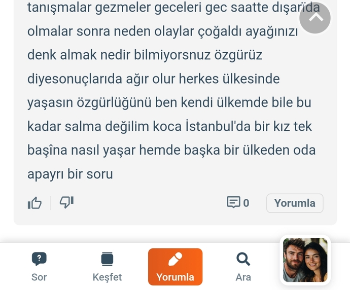 Siz ne düşünüyorsunuz yorumum hakkında?