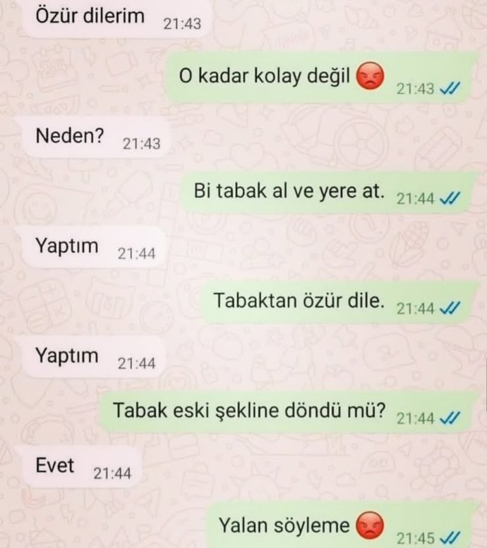 Sen nasıl özür dilersin😃?