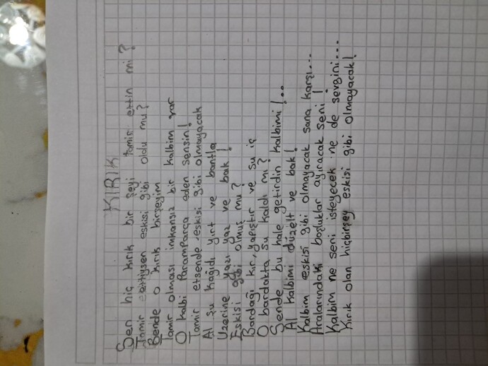 Kırık olan kişiler için şiir yazdım. Sizce nasıl olmuş?