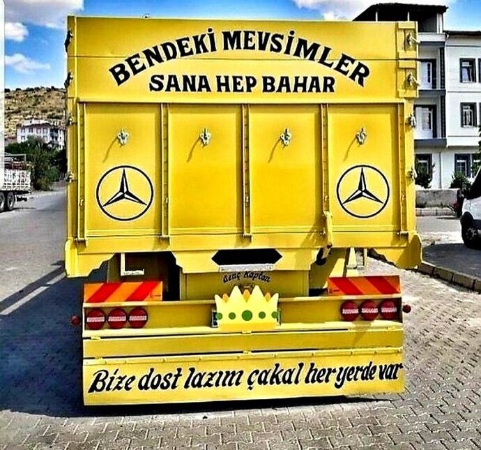 SSizee bir kamyon arkası yazısı armağann edeyim miiiii🥳🍭✨?