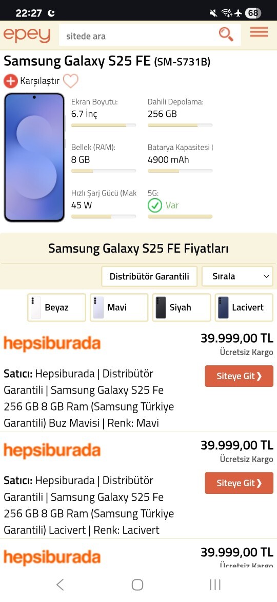 Galaxy S25 Fe Tanıtıldı Yeni fiyatları Yeni Fe modelini nasıl buldunuz?