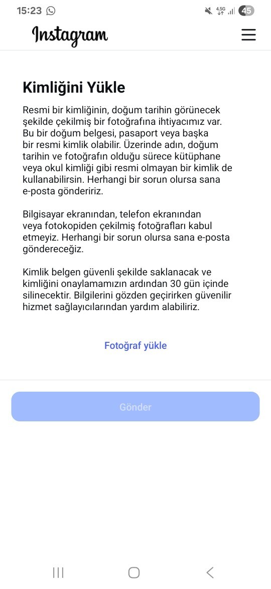 Arkadaşlar hesabım donduruldu kapandi kural ihlali yapmadim kimlik yükle diyor yükleyemiyorum napicam?