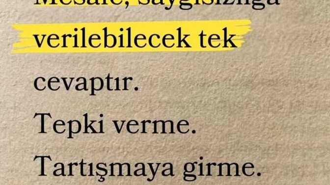 Size "saygısızlık" yapan birine nasıl karşılık verirsiniz, "saygısızlıkla" mı yoksa "mesafeli" kalarak mı?