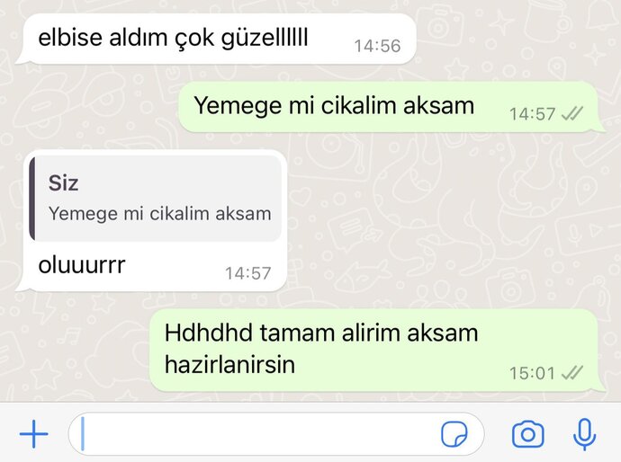 Kadının Yeni elbise aldım söylemi yemeğe çıkarılma daveti midir?
