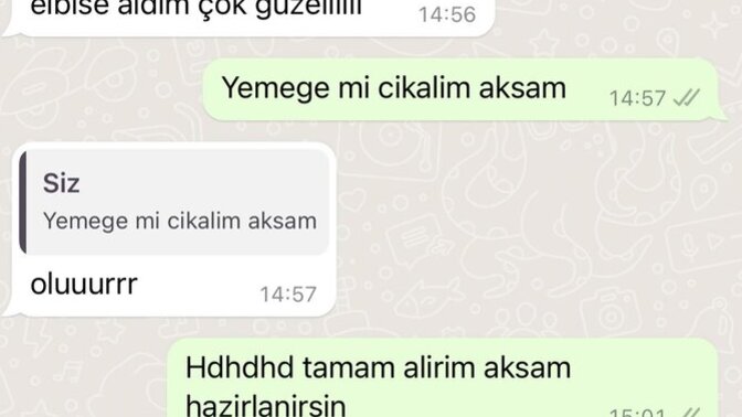 Kadının "Yeni elbise aldım" söylemi yemeğe çıkarılma daveti midir?
