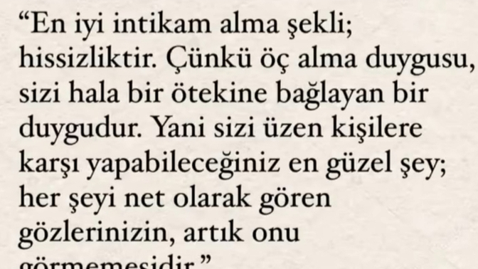 En iyi intikam alma şekliniz nedir?