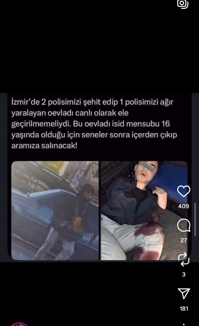 3 polisimizi öldüren bu şahıs hakkında ne düşünüyonuz?