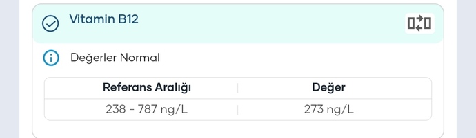 B12 değerim düşük mü çıkmış normal mi