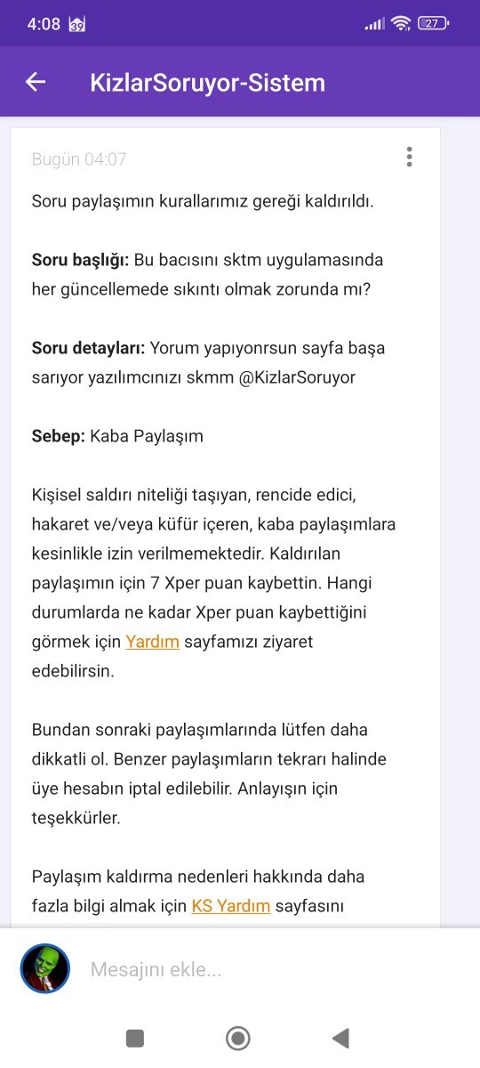 Sorum kaldırılmış ya niye acaba?