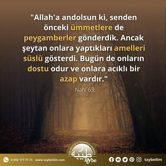 Şeytan pis olan işleri insanlara güzel gösterir siz de buna şaşırmıyormusunuz bu istek böyle?