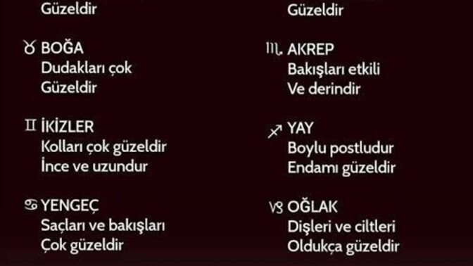 Burcunuza göre nereniz güzel?
